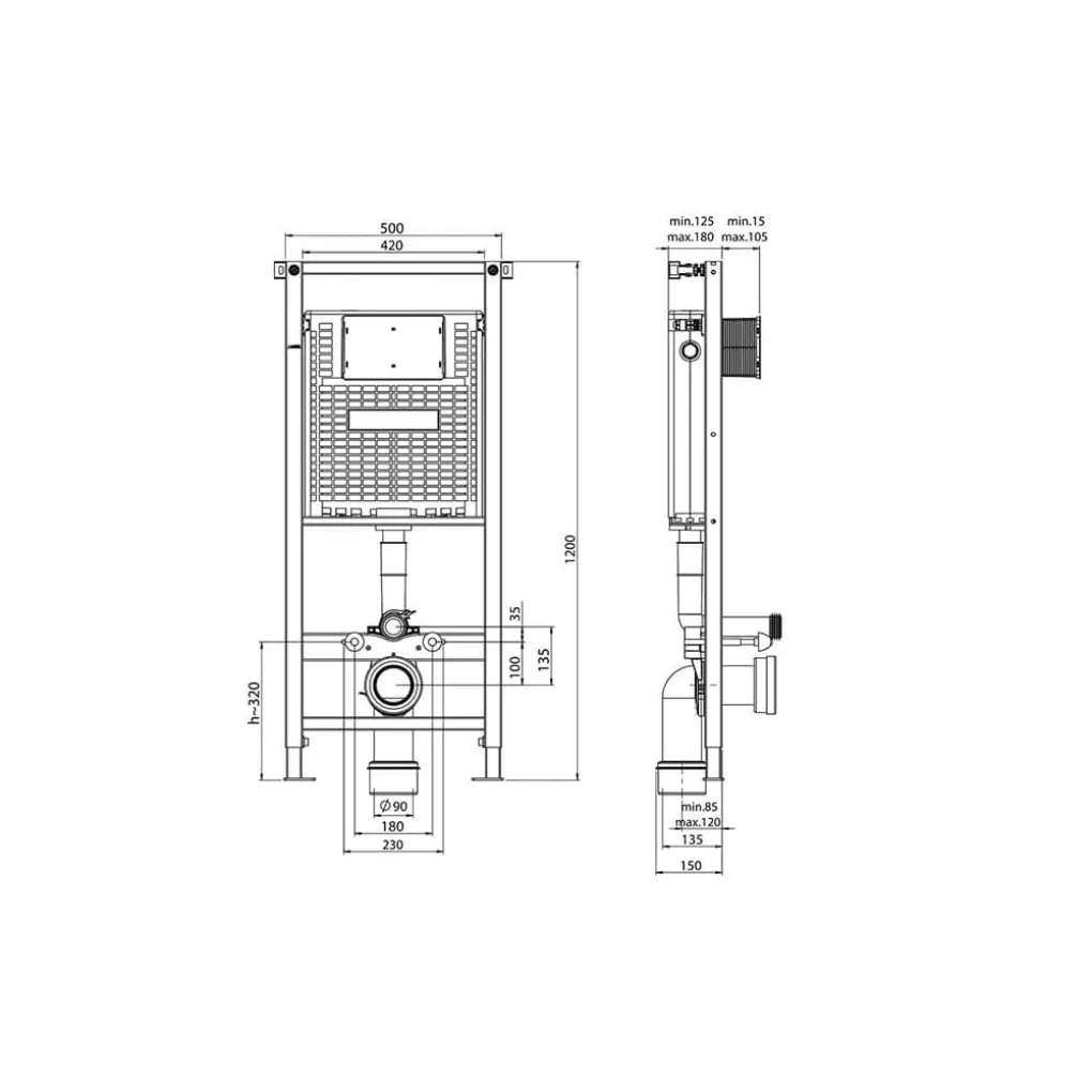 Установочная система Koller Pool для подвесного унитаза (Alcora ST1200)- Фото 3